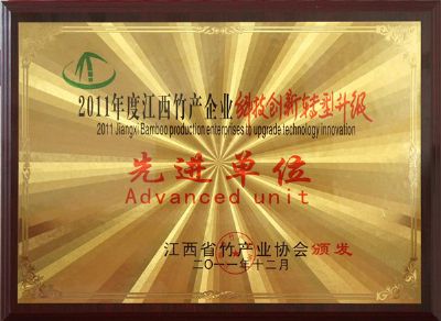 2011年度江西竹产企业科技创新转型升级先进单位